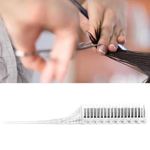 Teasing Comb, 3 Row Hair Care Styling Comb, Lightweight Hair Salon Supplies (White)