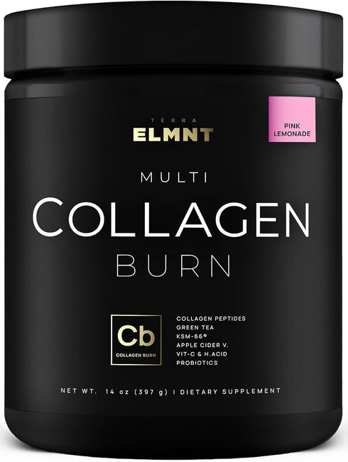 Super Collagen Burn Powder for Women with Hyaluronic Acid, KSM66, Probiotics, Biotin - Premium Multi Collagen