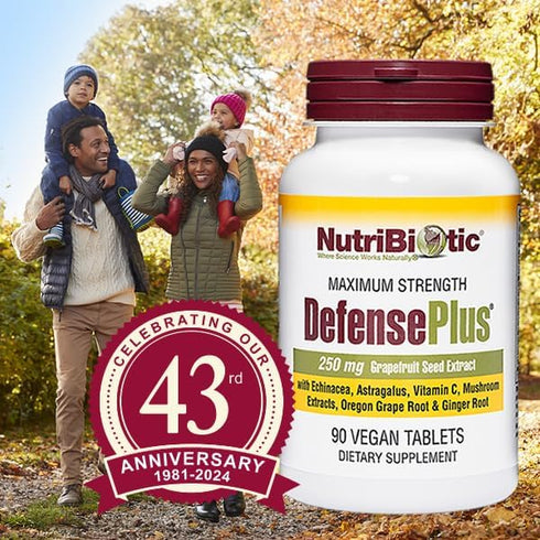 NutriBiotic – DefensePlus, 90 Tablets - 11 in 1 Immune Support with Vitamin C, Zinc, Echinacea, Vegan & Gluten Free
