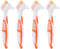 Healifty 4 Pcs Hard Denture Brush - Double Sided Toothbrush for Fake Teeth Cleaning (Orange)