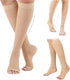 hougna 4 Durable Pairs Compression Socks Prevent Varicose Veins Toeless Support Hose