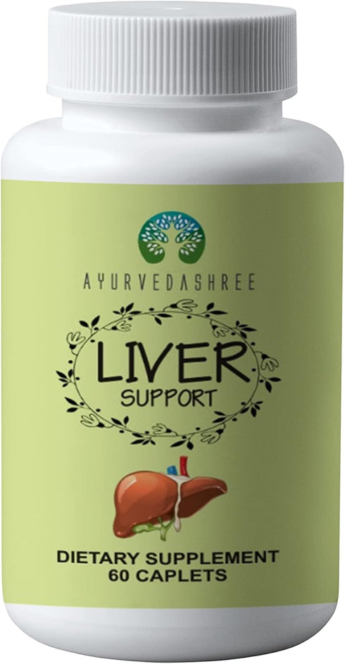 Liver Support Herbal Ayurvedic Supplement, 60 Caplets - Supports Healthy Liver with 13 Powerful Herbs, Vegan,