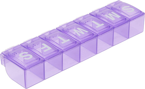 EZY DOSE Weekly Pill Case, 7-Day Medicine Planner, Large Locking Compartments, BPA Free