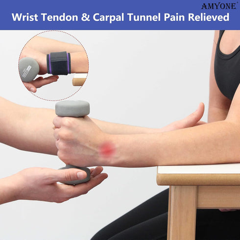 Wrist Brace, 2 PACK Adjustable Wrist Wraps for Carpal Tunnel, Comfortable Support for Weightlifting & Sports (Violet)