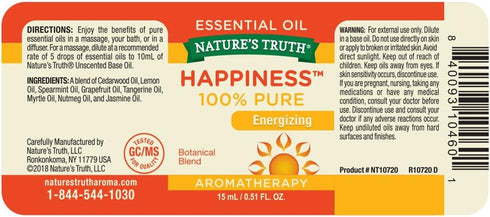 Nature's Truth Essential Oil, Happiness, 0.51 Fl Oz