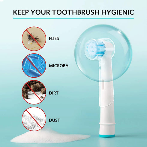 Electric Toothbrush Travel Case, Hard Storage Case, 6 Toothbrush Cover Caps, Fits Oral-B/Philips Sonicare