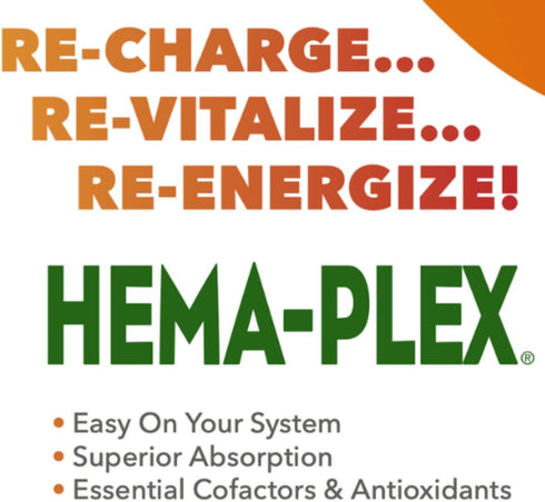 Natures Plus Hema-Plex Iron - 30 Slow-Release Tablets with 85 mg Elemental Iron + Vitamin C, Vegan