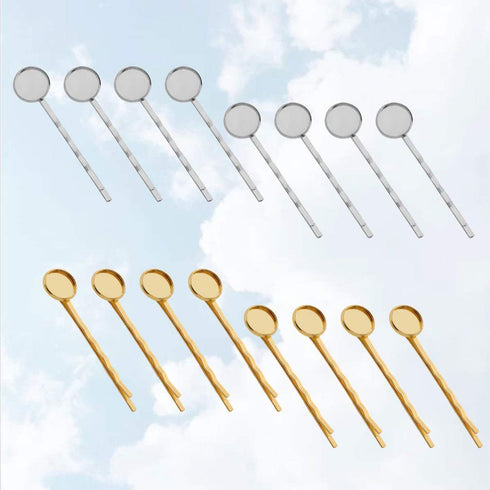 Jewelry Tray Bobby Pin 40PCS DIY Round Hair Clips No-Metal Snap for Accessories (Mixed Coloring)