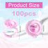 NXJ INFILILA 100PCS Disposable Plastic Glue Rings for Eyelash Extensions, Nail Art Tattoo Holder, Blossom Smart Cups
