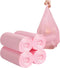 Portable Trash Bags, 2-4 Gallon, 120 Counts, Strong Thicken Small Garbage Bags, Pink