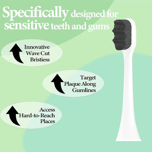 Soft Toothbrush Replacement Heads - 4 Pack, Compatible with Philips Sonicare, Gentle for Sensitive Teeth
