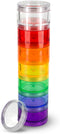 7 Day Medicine Pill Organizer - Stackable Pill Box for Small Tablets & Vitamin Supplements, Medium, Rainbow