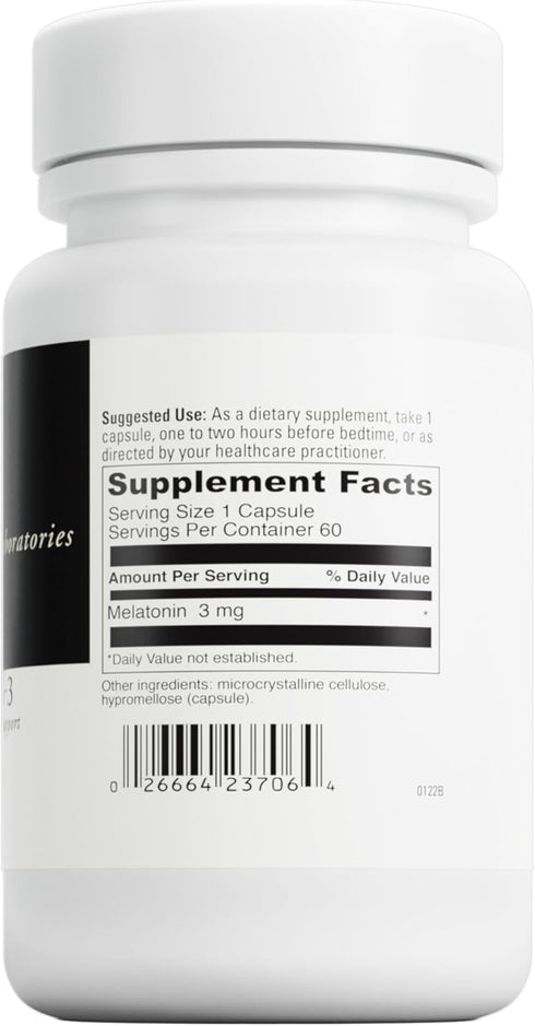 DaVinci Labs Melatonin-3 - Sleep Supplement & Antioxidant & Immunity Support with 3 mg Melatonin* - Vegetarian - Gluten Free - 60 Capsules