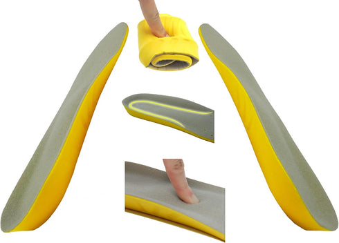 2 Pairs Regular Fit Insoles for Men and Women, Plantar Fasciitis Orthotics, PU Memory Foam Comfort Shoe Inserts