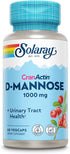 Solaray D-Mannose 1000mg with CranActin Cranberry Extract - Vegan, 60 Day Guarantee, 30 Servings, 60 VegCaps - Supports