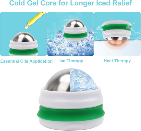 AHIER Cold Massage Roller Ball, Cold Therapy Relief, Removable Gel Ball for Deep Tissue Massage Pain Relief
