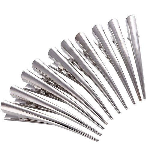 LONEEDY 10 Pack Duckbill Hair Clips, Metal Alligator Curl Clips for Hair Styling, Non-slip Hair Barrettes