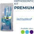 Orthodontic Oral Care Kit for Cleaning Brackets Braces, Includes Toothbrush, Dental Floss, Wax, and Case (Blue)