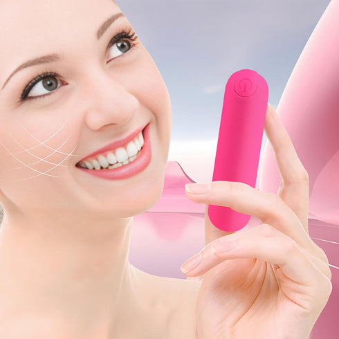 Mini Waterproof Rechargeable Back Massager - Handheld Deep Tissue Neck Massager (Rosy Red)