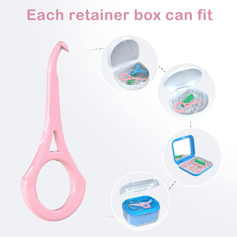 ARGOMAX Aligner Removal Tool, 2 Retainer Remover Tools for Braces, Trays, Retainers, Dentures (Pink)
