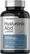 Horbaach Hyaluronic Acid with MSM 1000 mg | 120 Capsules | Non-GMO, Gluten Free, Bioavailable Formula