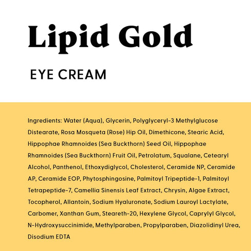 Stratia Lipid Gold Eye Cream, Moisturizer & Anti-Aging Skin Care for Dark Circles, Fine Lines, 0.5 fl. oz