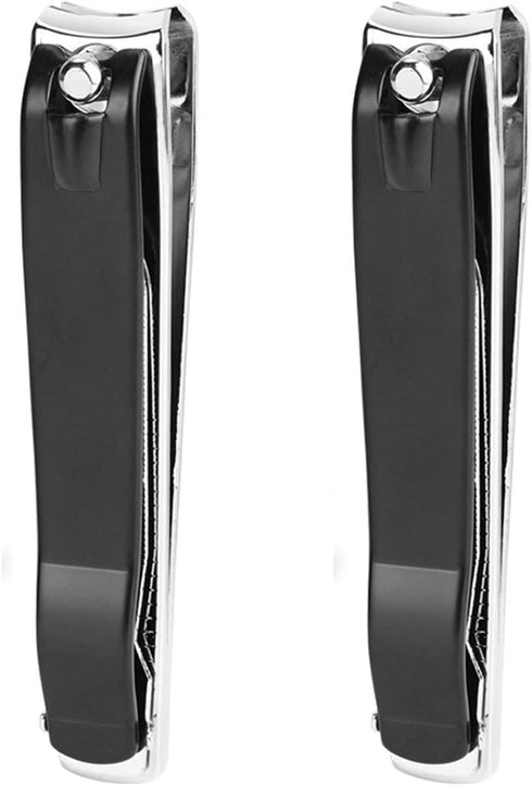 Large Nail Clippers Set, 2 Pcs Premium Stainless Steel Fingernail & Toenail Clippers with Sharp Curved Blade
