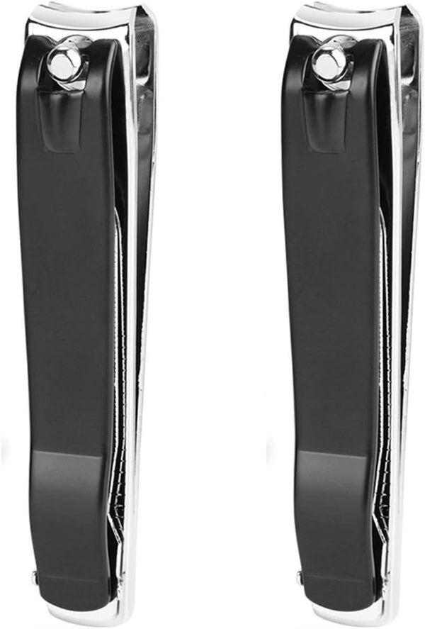 Large Nail Clippers Set, 2 Pcs Premium Stainless Steel Fingernail & Toenail Clippers with Sharp Curved Blade