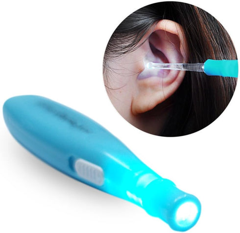 Rancoo Lighted Earwax Removal Tool (Blue) - Tonsil Stone Removal, 3 Tips, 1 Cleaning Tool, Stainless Steel Kit