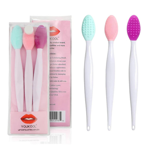 Lip Scrub Brush - Double-Sided Silicone Exfoliating Tool for Smooth, Soft, Bright, and Healthy Lips (3 PCS)