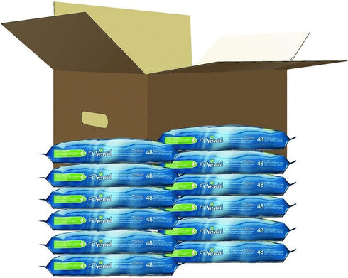 Pack 12"x 8", 576 Count (12 Packs 48) Prevail Soft Adult Washcloths - Unisex Adult Incontinence Wipes - Disposable