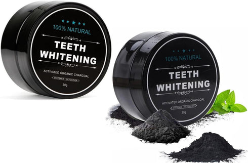 2-Pack Teeth Whitening Charcoal Powder, WUBLSYAN Activated Charcoal Tooth Cleaning Natural Oral Care