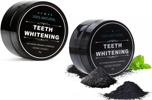 2-Pack Teeth Whitening Charcoal Powder, WUBLSYAN Activated Charcoal Tooth Cleaning Natural Oral Care