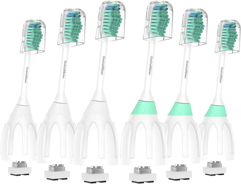 Replacement Toothbrush Heads Compatible with Philips Sonicare E-Series, Multi-Color Rings (6 Packs)