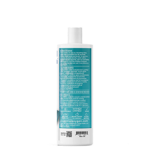 Essential Oxygen Certified BR Organic Brushing Rinse, All Natural Mouthwash for Whiter Teeth, 16 Ounce