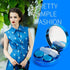Contact Lens Case, Bling Constellations Travel Kit with Tweezers, Remover Tool, Mirror & Solution Bottle (Blue)