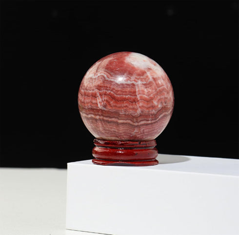 LLCUJVVR Decor,40~45mm Quartz Crystal Ball,Red Meat Stone Ball for Decoration,Crystal Ball Home Furnishings, Crystal