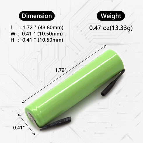 YUTSUJO (10-Pack) 1.2V 1000mAh Ni-MH AAA Rechargeable Battery with Tabs Compatible with Waterpik Toothbrush Electric