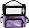Makeup Brush Case, Clear Makeup Bags with Multiple Pockets, Waterproof Travel Organizer with Removable Dividers, Purple