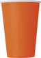 Solid Pumpkin Orange Disposable Paper Cups, 12 oz, Pack of 10, Ideal for Parties, Picnics, & All Occasions