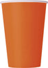 Solid Pumpkin Orange Disposable Paper Cups, 12 oz, Pack of 10, Ideal for Parties, Picnics, & All Occasions