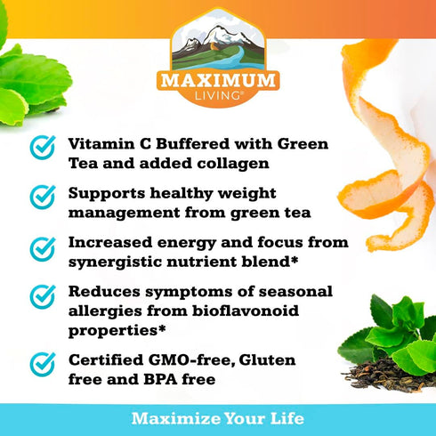 Solu-C with Green Tea, 120 Capsules - Vitamin C Supplement with Antioxidant Benefits
