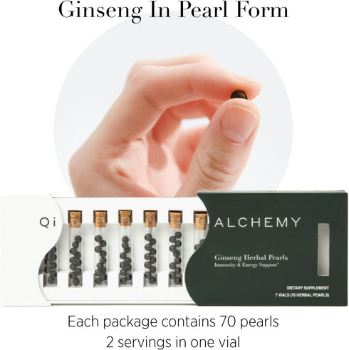 Red Ginseng Herbal Pearls - 70 Count Daily Immunity & Energy Supplement, Vegan, Gluten-Free, Made in Korea