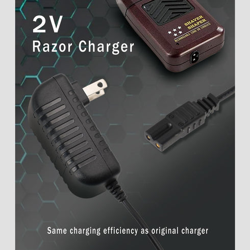 Replacement Charger for Wahl Shaver Shaper, 2V Power Cord for Wahl Trimmer Models 8061, 8163, 8786-1001, 5-Star Series