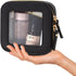 KOTORA Mini Black Makeup Bag for Purse, Cute Clear Cosmetic Bag with Zipper, Travel Essentials for Women