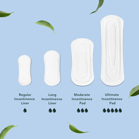 Rael Incontinence Liners for Women, Organic Cotton Cover - Postpartum Essential, Regular Absorbency, 4 Layer Core with