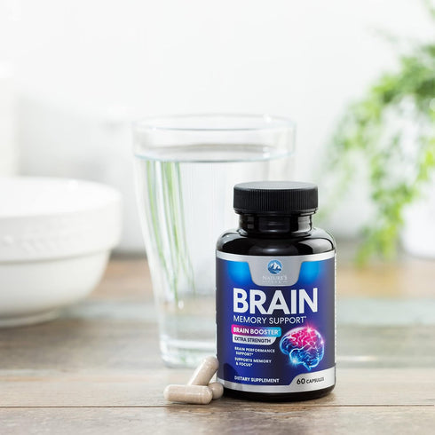 Brain Supplements for Memory and Focus, Nootropic Support for Concentration, 60 Capsules
