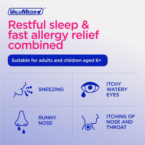 ValuMeds Allergy Medicine Antihistamine, Diphenhydramine HCl 25 mg, Relieve Itchy Eyes, Runny Nose, Sneezing, 600 Count