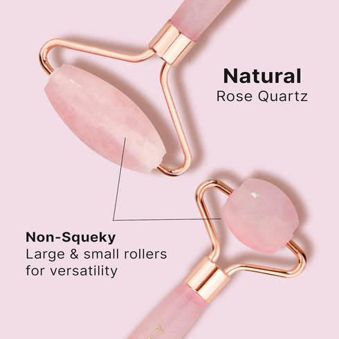 Rose Quartz Face Roller - Relaxation Gifts for Women, Skin Care Tools for Fine Lines, Facial Massager Tools