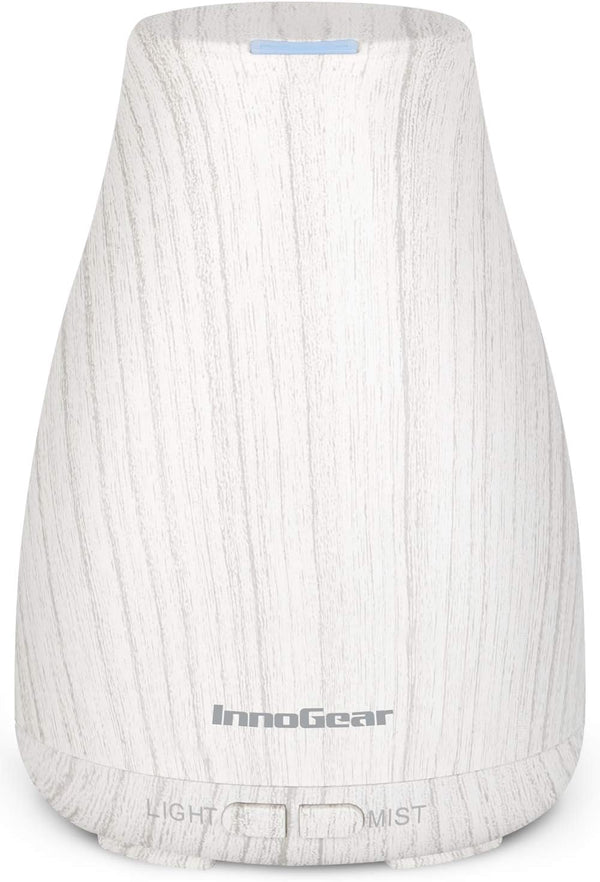 InnoGear Essential Oil Diffuser, 5-in-1 Aromatherapy Diffuser, Humidifier, 7 Color LED, Auto Off, White Grey